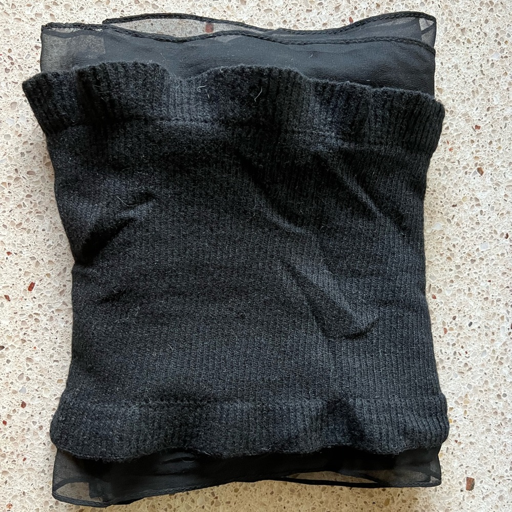 Michael Stars Ruffle Edge Scarf Black